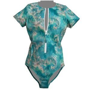 NWT Calme M Neoprene Rash Guard 1 Pc Swimsuit 117614